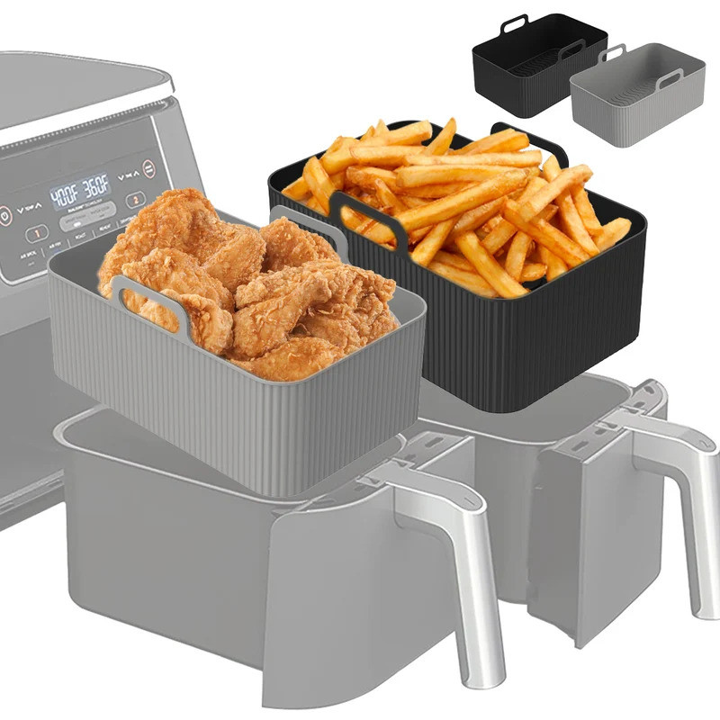 Silicon Nồi Chiên Không Khí Lót Cho Ninja Dual Air Fryer Phụ Kiện Có Thể Tái Sử Dụng Nồi Silicon Nướ