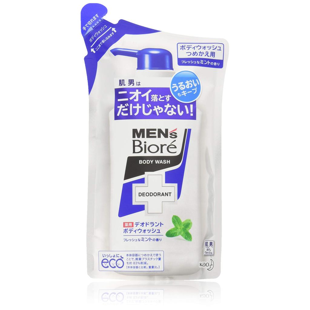 Sữa Tắm Khử Mùi Men's Biore Hương Bạc Hà Túi Refill 380ml x3/ Men's Biore Deodorant Body Wash Mint R