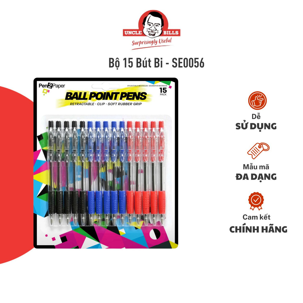 Bộ 15 bút bi UNCLE BILLS SE0056