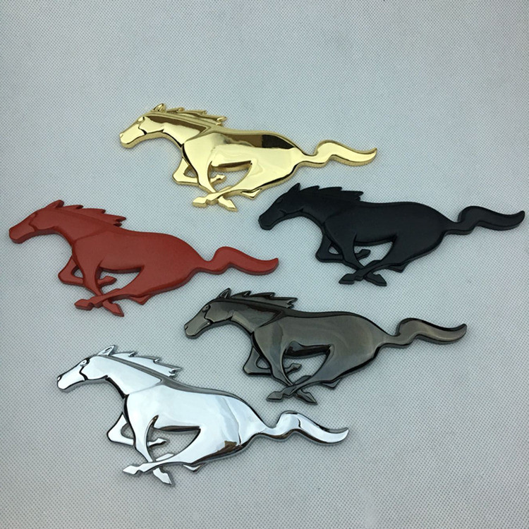 Thích hợp cho Logo ô tô Ford Mustang Nhãn dán ô tô Ford Mustang 2.3T Logo lưới phía trước Kim loại s