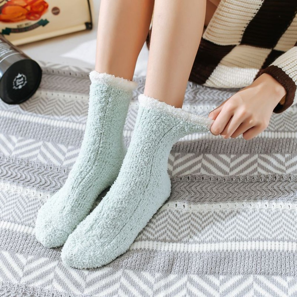 ZXYOUPING Tất Dài Ống Nhung Style JK Nhật Bản - Thời Trang Mùa Đông