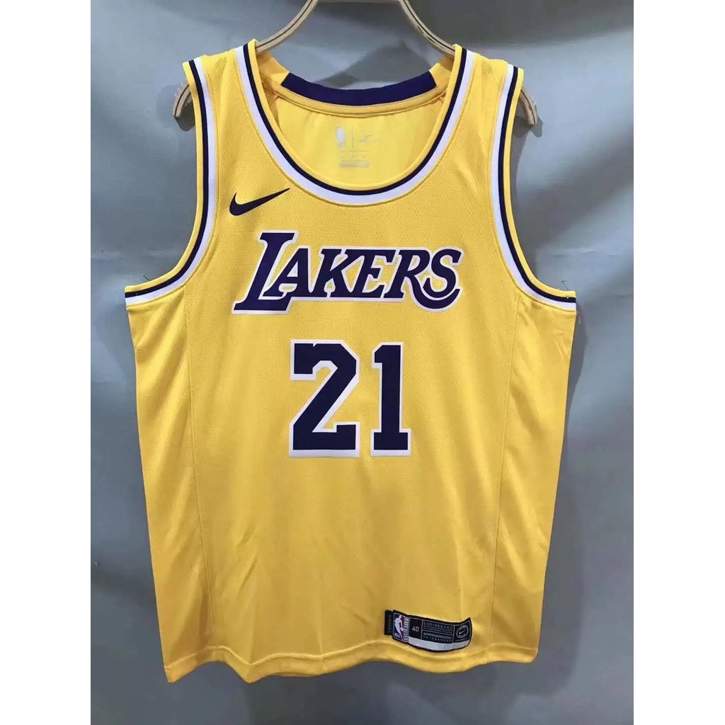 NBA Lakers mùa giải mới 19-20 No. 21 JR Smith Jersey J.R. Phiên bản quạt ép nóng Smith Áo bóng rổ mà