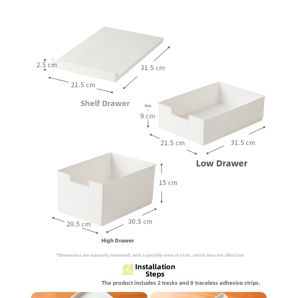 <cosyh>Japanese Storage Box Pull-out Design Smooth Sliding Drawers Stackable Layers
