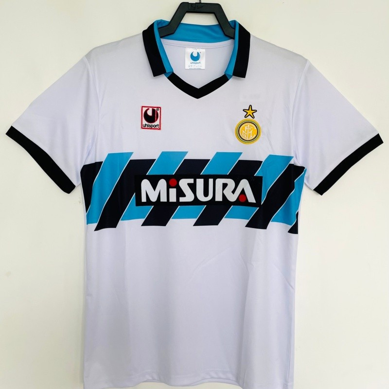 Áo sơ mi bóng đá ngắn tay sân khách Inter Milan 1990 / 91 Inter Milan Retro Edition