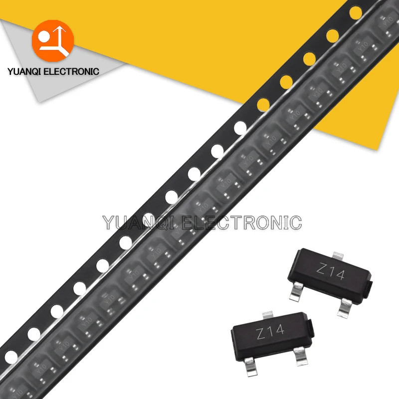100 chiếc SOT-23 Zener Diode SMD BZX84C 2.4V 2.7V 3V3 3V6 4V3 4V7 5V1 6V2 8V2 24V 27V 30V 39V 43V 47