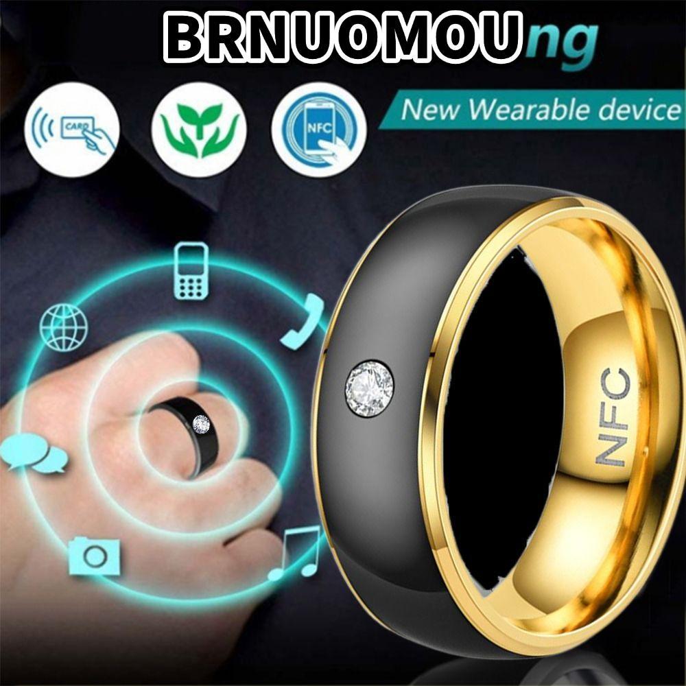 Nhẫn kỹ thuật số ngón tay BRNUMOU, Nhẫn thông minh NFC kết nối ma thuật có thể đeo được, Nhẫn đeo ta
