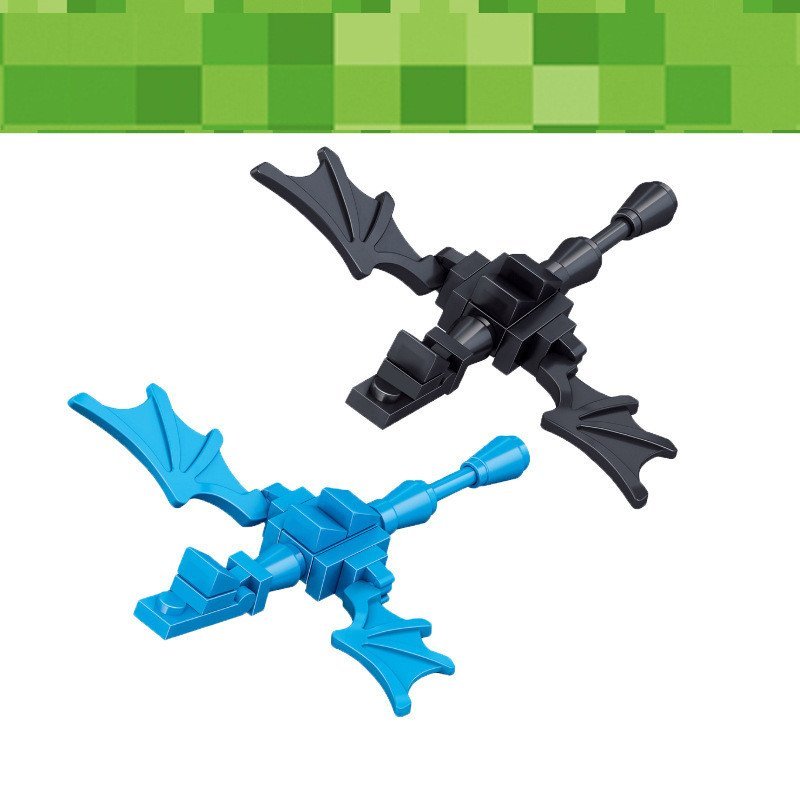 33041 Khối xây dựng lắp ráp trí thông minh cho trẻ em My World Ellas Dragon Ending Blue Dragon Black