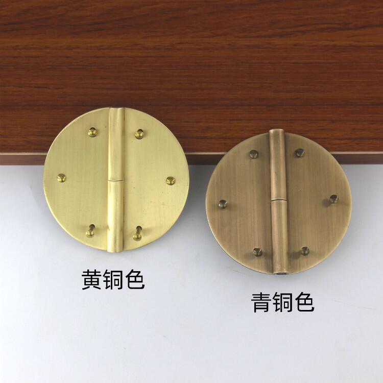 Trung Quốc Cổ Tròn Đồng Thau Có Thể Tháo Rời Bản Lề Yuanming Thanh Nội Thất Camphor Hộp Gỗ Tủ Quần Á