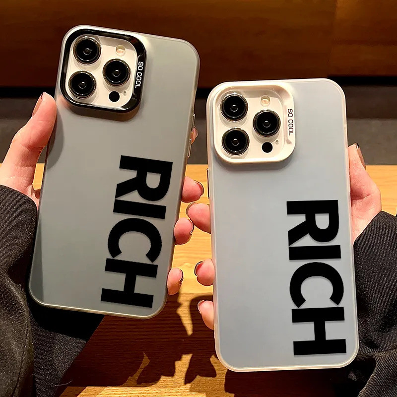 Ốp Điện Thoại Cứng TPU Chống Sốc Đơn Giản Giàu Nhãn Tiếng Anh Tương Thích iPhone 13PROMAX 16PRO 7PLU