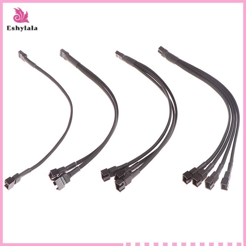 Eshylala 4 Pin CPU Fan Splitter Cable 1 đến 4 Adapter PC Nối Dài Dây Nguồn Phụ Kiện [MỚI]