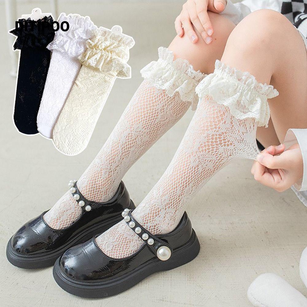 Vớ DITIPOO Lolita, Vớ ren lưới Cotton Spandex, Tất dài bé gái