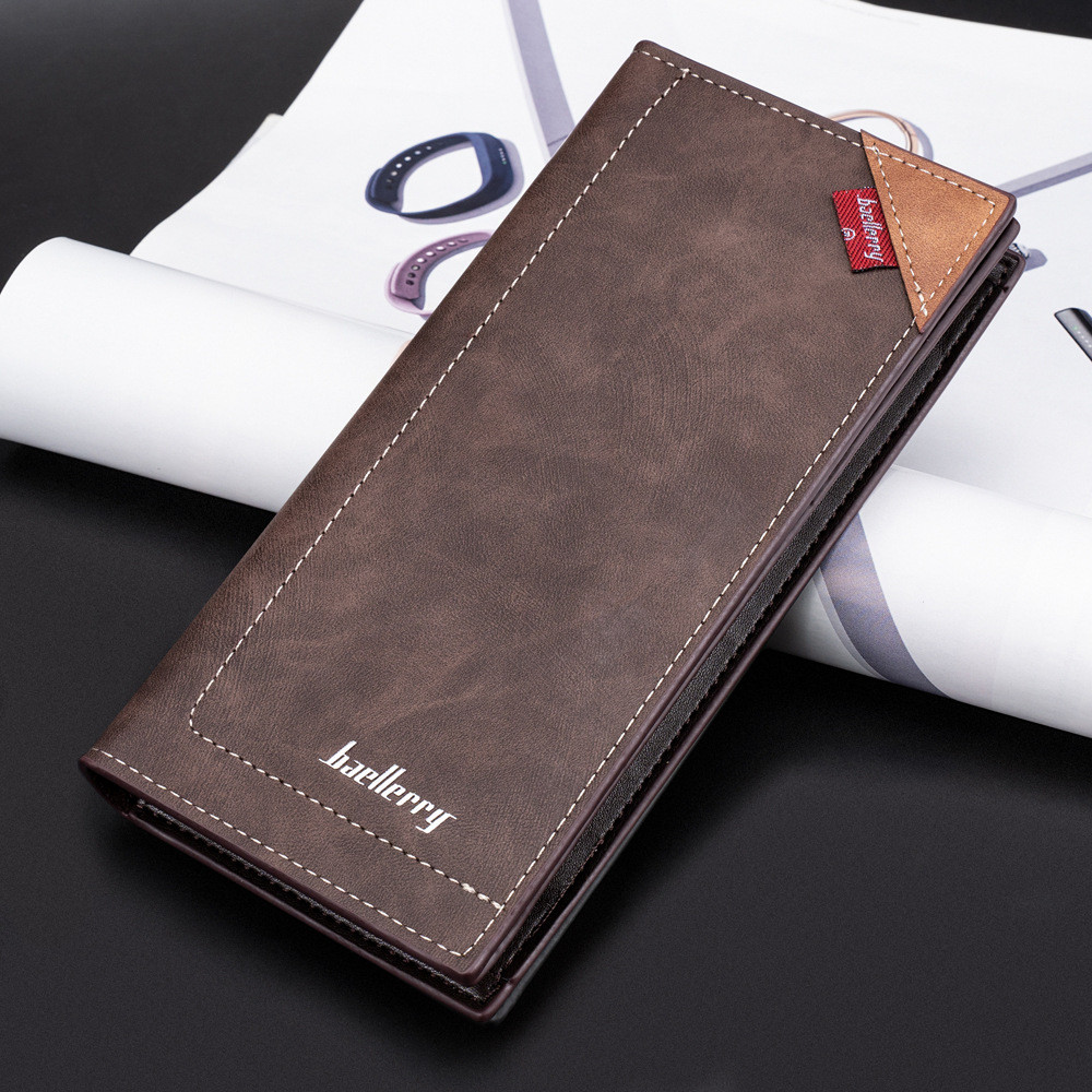 Men's Wallet Mid-Length Baellerryrfid Color Matching Multiple Card Slots Wallet Card Holder Wallet S