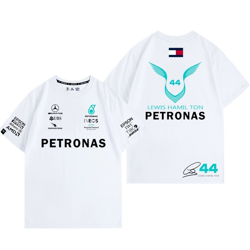 Áo thun ngắn tay Cotton nguyên chất mùa hè Mercedes f1 Hamilton Mercedes-Benz AMG Fleet