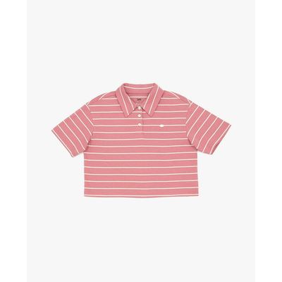 LEE - Áo polo nữ tay ngắn kẻ sọc phom croptop_LWT012140211032-A09720