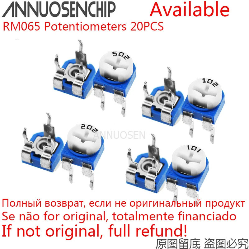 20 chiếc RM065 RM-065 100 200 500 1K 2K 5K 10K 20K 50K 100K 200K 500K 1M ohm Tông đơ Máy đo áp suất 