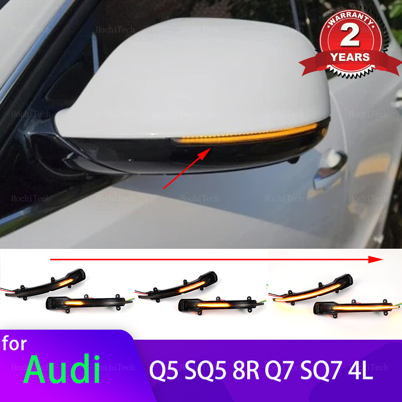 Đèn báo rẽ động LED bên gương báo nhấp nháy Đèn tuần tự cho Audi Q5 SQ5 8R 2008-17, Q7 SQ7 4L faceli