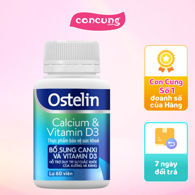 Thực phẩm bảo vệ sức khỏe Ostelin Calcium & Vitamin D3 - 60 viên