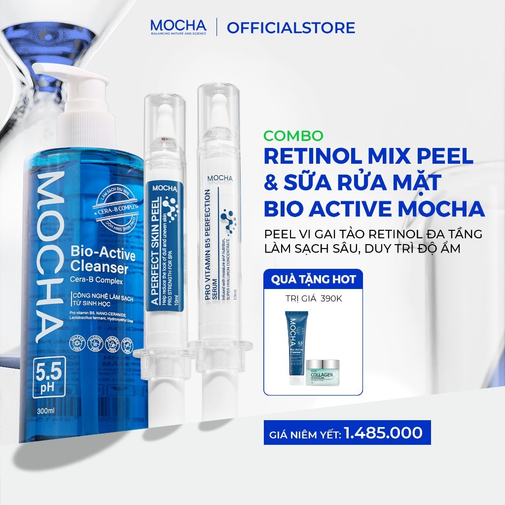 Peel Da Mocha + Sữa Rửa Mặt Bio Active MOCHA - Dịu nhẹ cho mọi loại da [Tặng 2 quà]