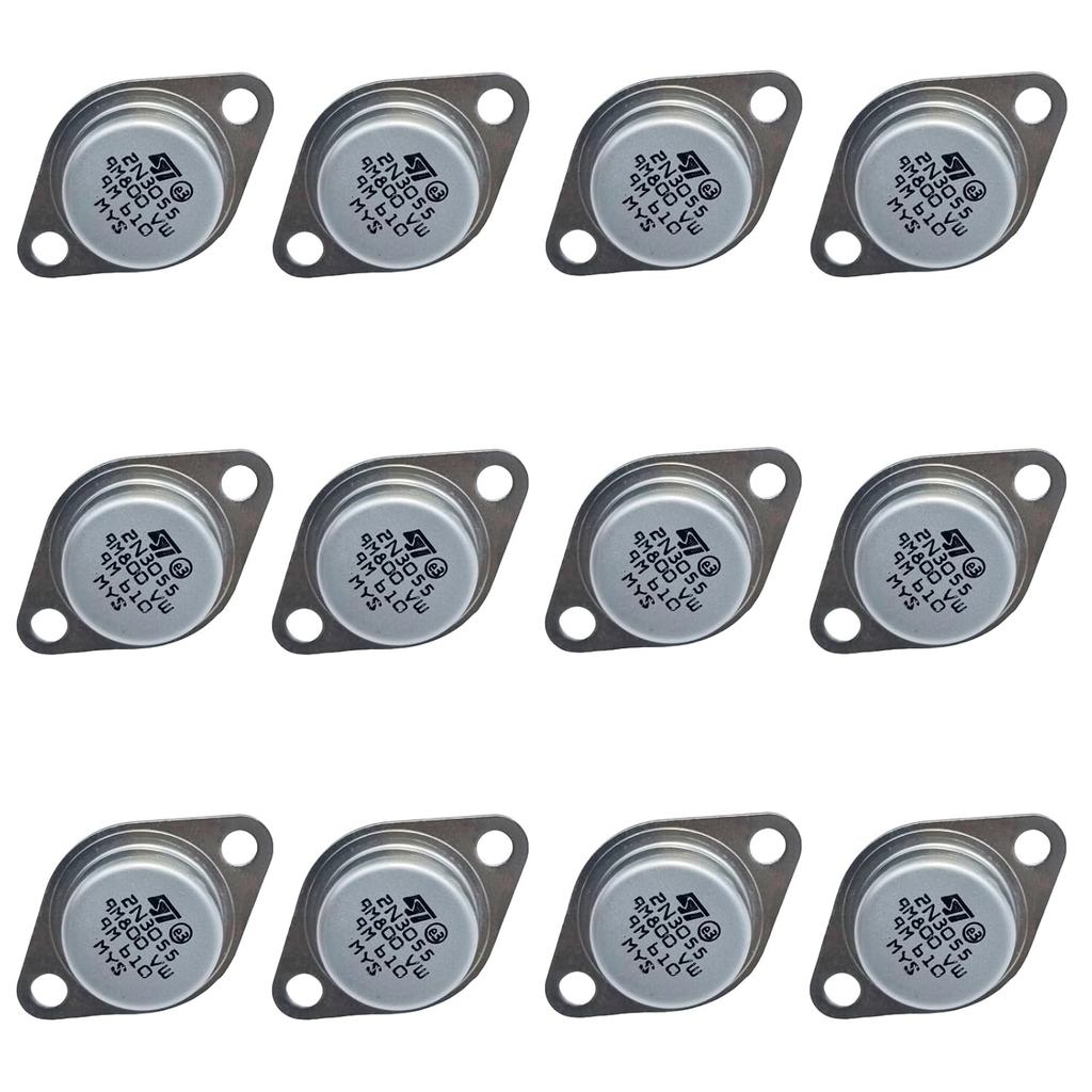 12 Chiếc 2N3055 Điện Transistor 15A 100V 115W 2N3055 NPN Transistor Cho Công Tắc Tốc Độ Trung Bình A