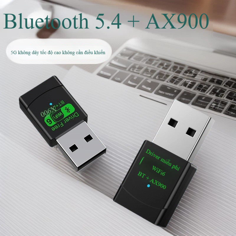 Bộ thu phát không dây USB AX900 hỗ trợ WiFi 6 + Bluetooth 5.4 băng tần kép