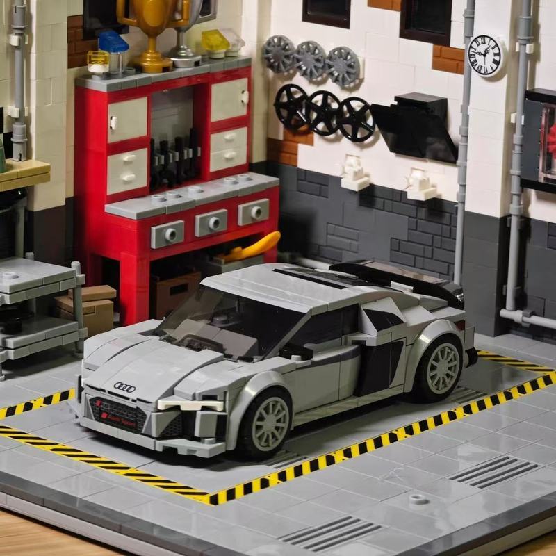 Mới Cada Cada Được Ủy Quyền Audi R8 coupe Trẻ Em Đua Xe Giáo Dục Lắp Ráp Khối Xây Dựng Đồ Chơi i