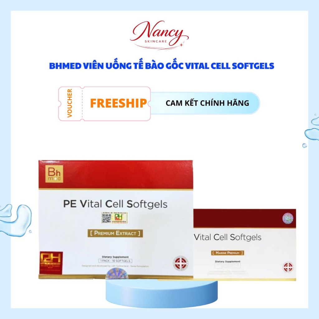 BHMED Viên Uống Tế Bào Gốc Vital Cell Softgels – Tái Tạo, Trẻ Hóa Da, Bổ Sung Dưỡng Chất Cao Cấp Thụ