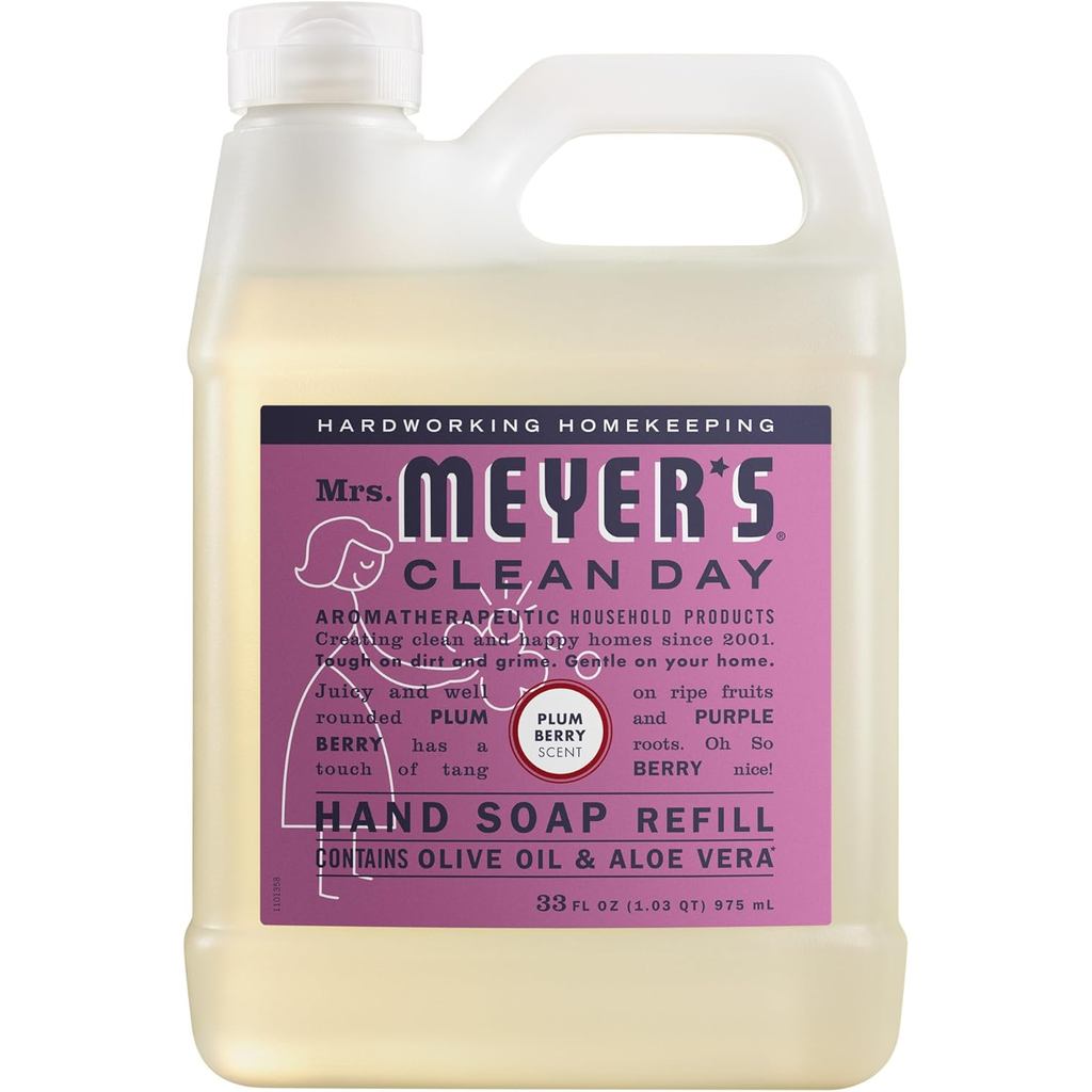 Bà Sữa rửa tay MEYER 'S CLEAN DAY Refill, Hương mận Berry, Chai 33 Fl Oz