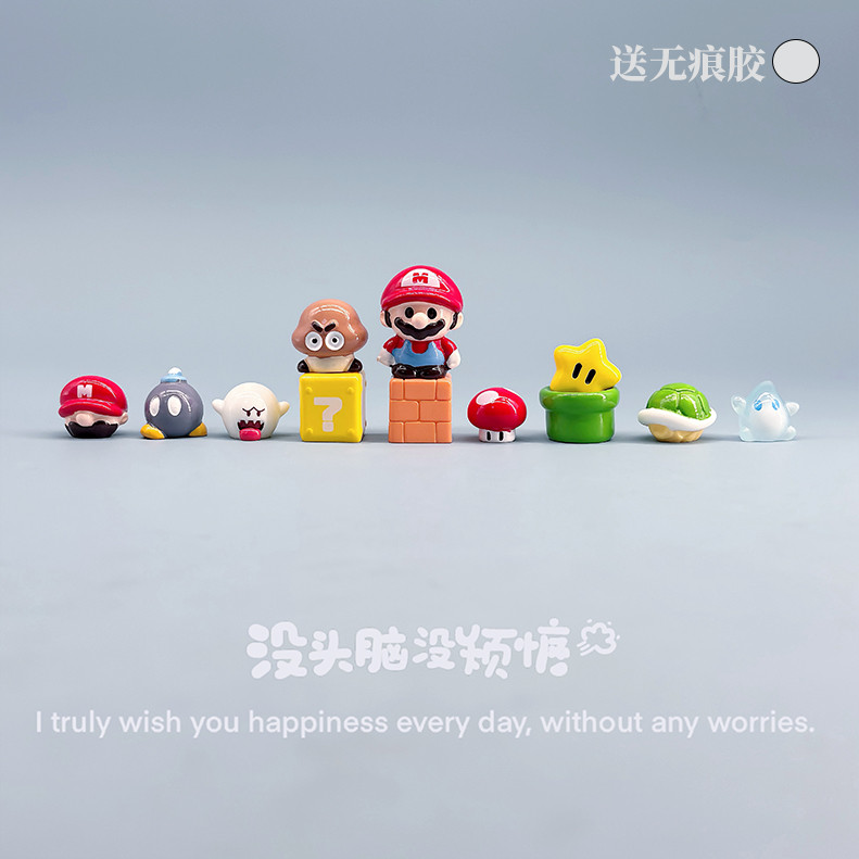 kệ decor bàn học đồ decor Dễ Thương Super Mario Mario Đồ Trang Trí Nhỏ Châu Âu Xe Điều Khiển Trung T