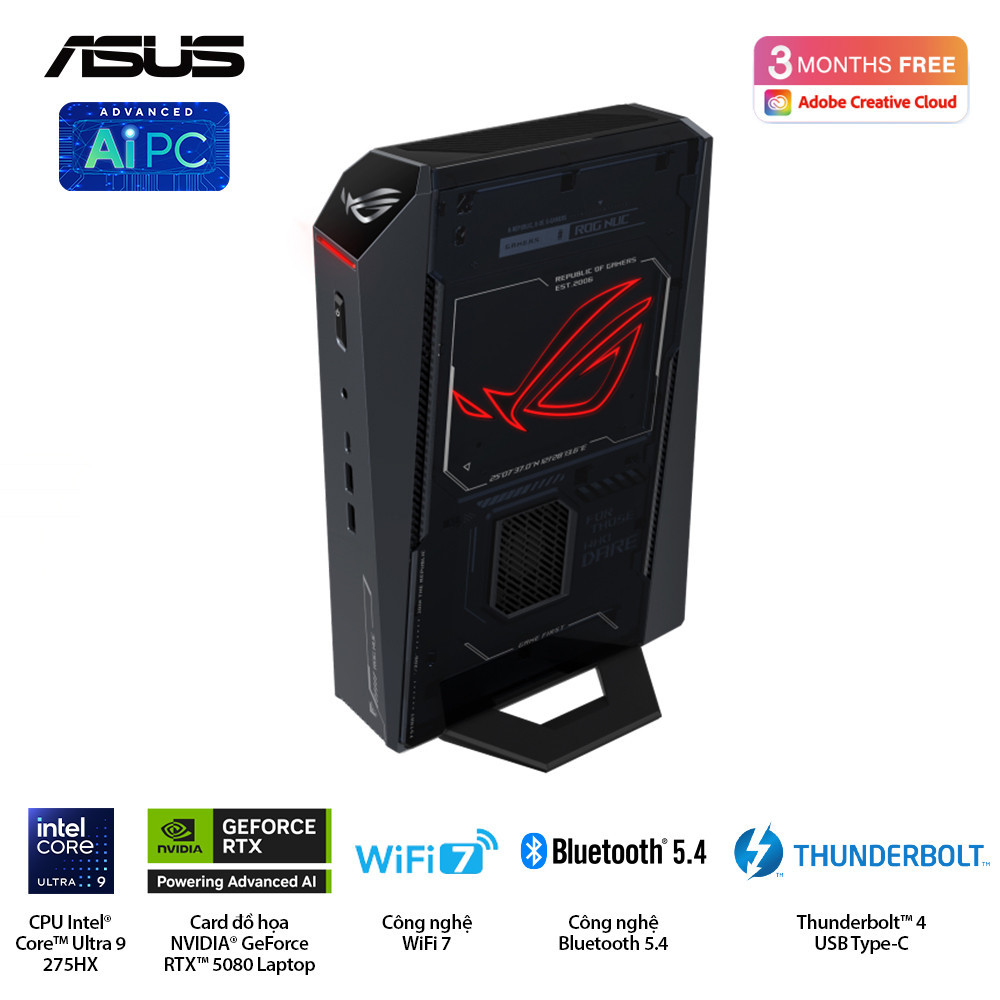 Bộ PC ASUS NUC RNUC15JNK9X489A4 (Ultra 9 275HX/2x16GB DDR5-6400/1TB Gen4 NVMe/Wifi7/RTX 5070/Win11H 