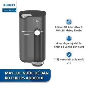 [HÀNG CHÍNH HÃNG] Máy lọc nước RO để bàn Philips ADD6910 , uống trực tiếp nhỏ gọn làm nóng 3s