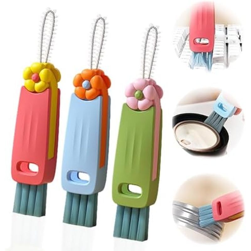 3 in 1 Cup Lid Gap Cleaning Brush Set, Bottle Cleaning Brush Multifunctional Bottle Cleaner Brush Ho