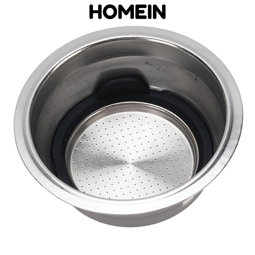 Giỏ lọc Portafilter HOMEIN, Giỏ Portafilter đôi cốc bằng thép không gỉ, Giỏ xốp Bạc với máy giặt sil