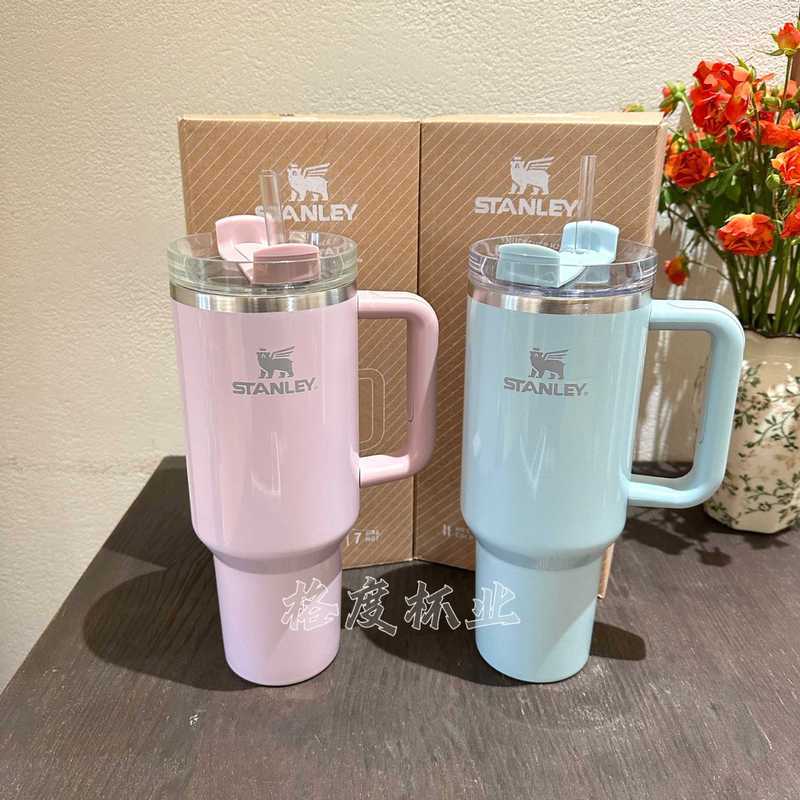 Dung Tích Lớn Stanley Thermos Cup Stanley Cup Stanley Ngọc Trai Xanh Ngọc Trai Bột Rơm Cốc Stanley q