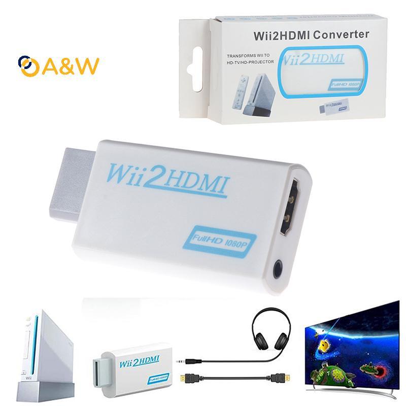 A & W 1Pc Wii Sang HDMI Adapter 2HDMI Full HD Bộ Chuyển Đổi Đầu Ra Âm Thanh Cho PC HDTV