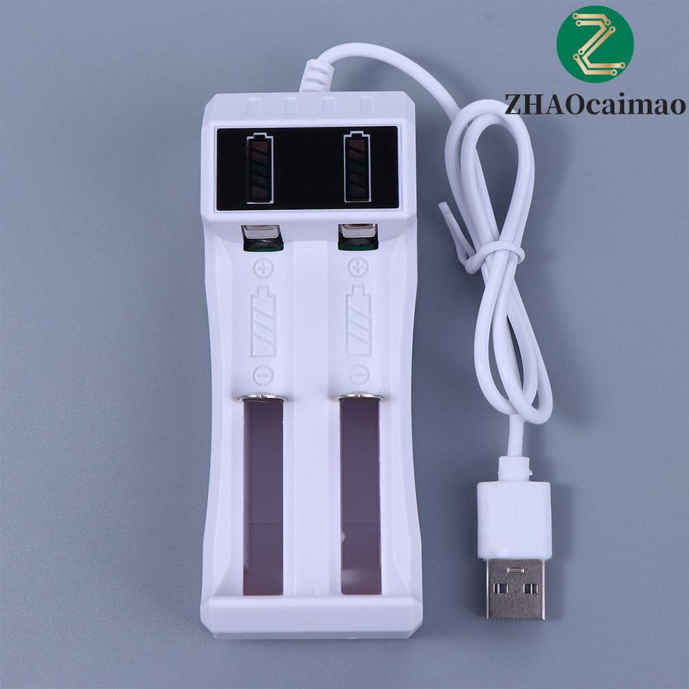 ZHAOCAIMAO Sạc Pin Sạc Thông Minh Tự Động Dừng Sạc 18650 Pin Sạc Thông Minh Tiện Lợi 2 Khe Cắm Pin L