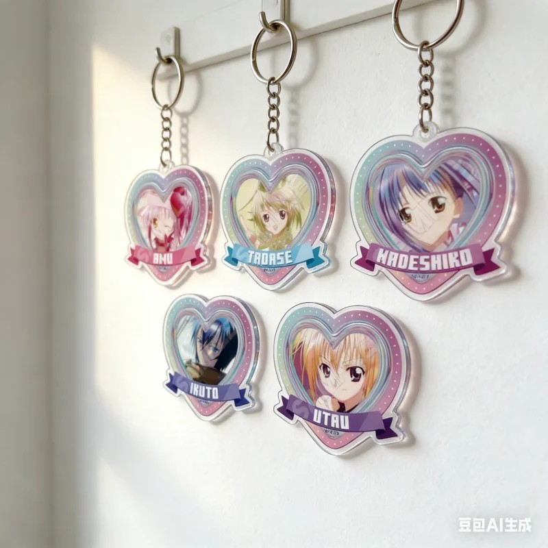 Móc khóa Anime Shugo Chara Thiên Thần Hộ Vệ mica acrylic Hinamori Amu Tsukiyomi Ikuto Utau Tadase tr
