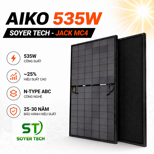 Tấm Pin Năng Lượng Mặt Trời AIKO SOLAR 535W Hàng chính hãng -A N-Type | Hiệu Suất Cao | Hàng Mới 100
