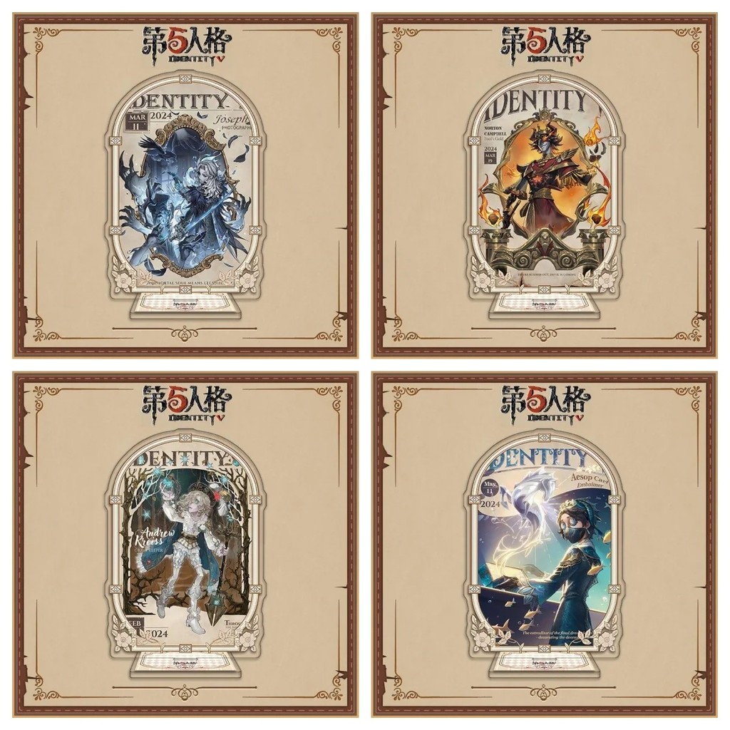 Standee Identity V mô hình mica trang trí bàn học Edgar Valden Andrew Kreiss Aesop Carl Joseph Norto