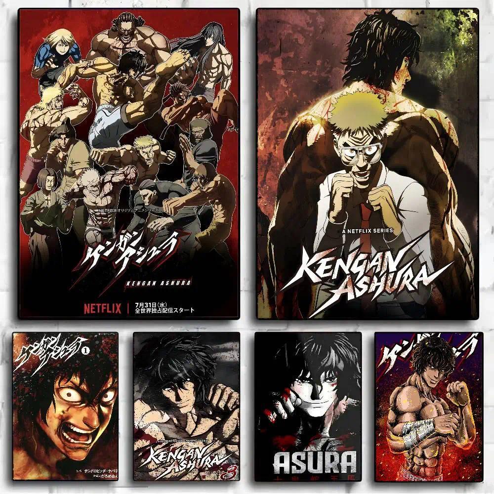 Kengan Ashura Anime Nghệ Thuật Poster Tự Dính Trang Trí Tường Giấy Kraft Trắng Trang Trí Nhà Cửa