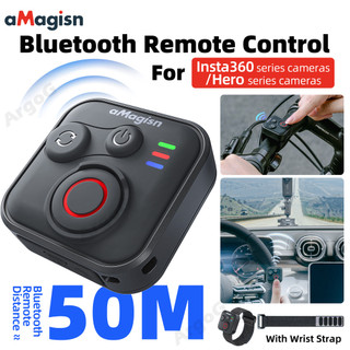 aMagisn Điều Khiển Từ Xa Bluetooth Cho Insta360 / Hero Camera Thể Thao Mini Chống Nước Kèm Dây Đeo Tay Tầm Xa 50m