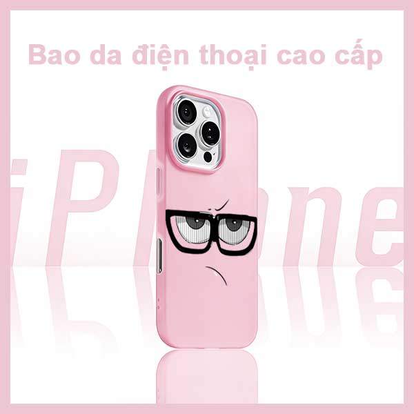 Ốp Lưng iPhone Angry Eyes Glasses Black Minimal Art  iP 11/12/13/14/15/16/17/Plus/Pro/Max