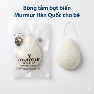 Bông tắm Murmur Hàn quốc cho bé tắm, rửa mặt, bông tắm bọt biển Murmur