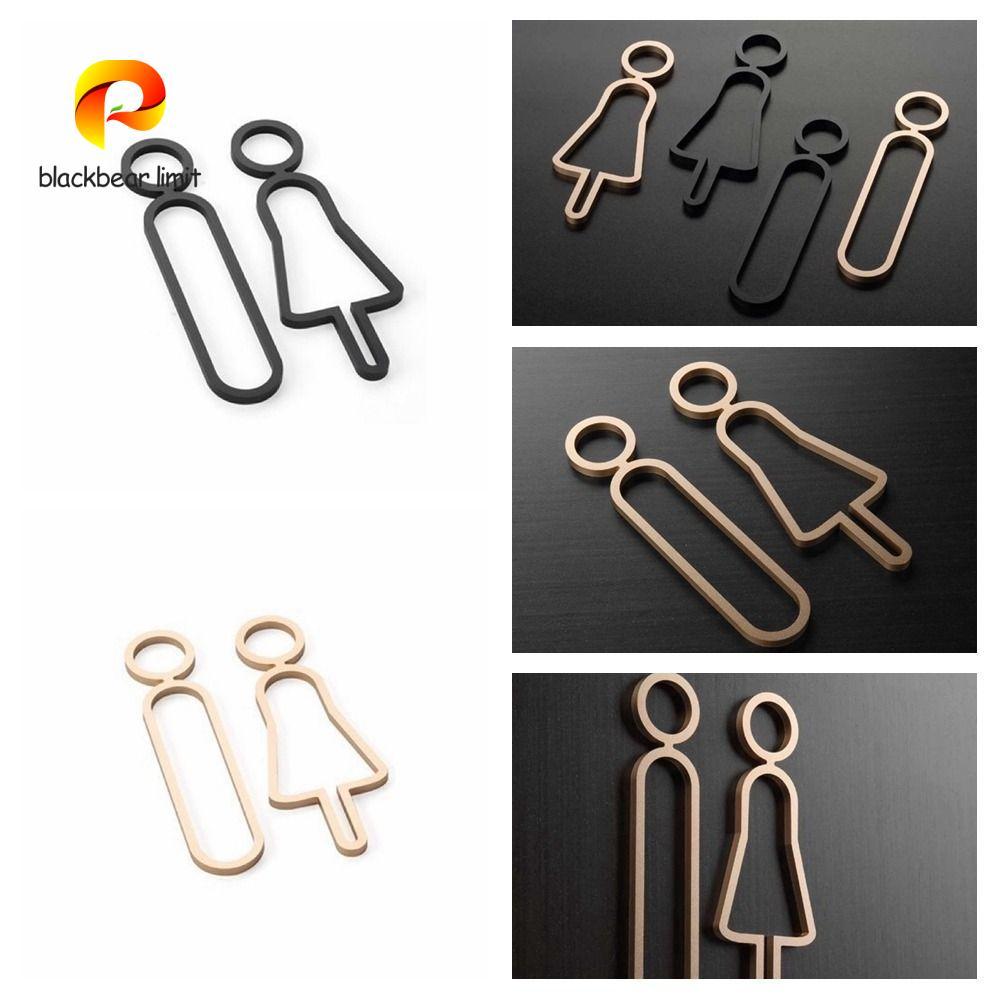 BLACKBEAR LIMIT Bộ biển hiệu phòng vệ sinh, DIY Acrylic Nam Nữ Dấu hiệu vệ sinh, Biển hiệu phòng vệ 