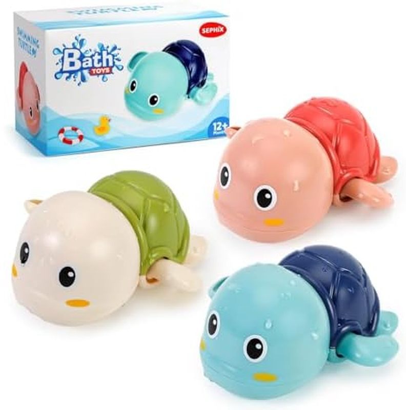 SEPHIX Bath Toys for Toddlers 1-3, Cute Swimming Turtle Bath Toys for 1 2 Year Old Boy Girl Gifts, W
