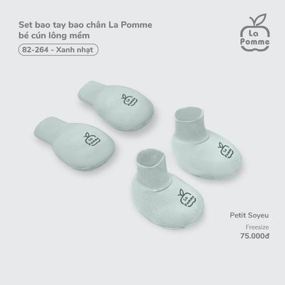 Set bao tay bao chân La Pomme bé cún lông mềm - Sợi Petit Soyeu thoáng mát – Bé trai/gái - Freesize