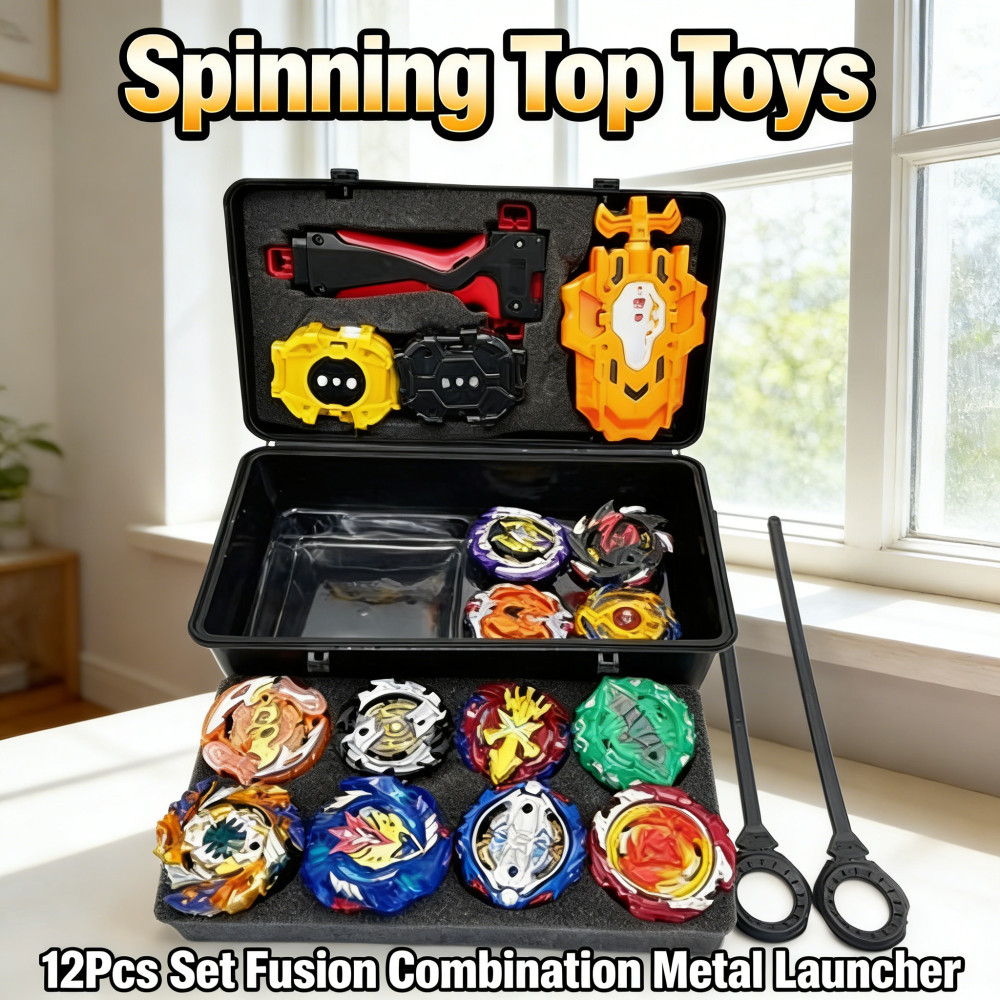 Spinning top Đồ chơi bé trai kết hợp Beyblade Burst Metal Bayblade Launcher 12 chiếc Arena