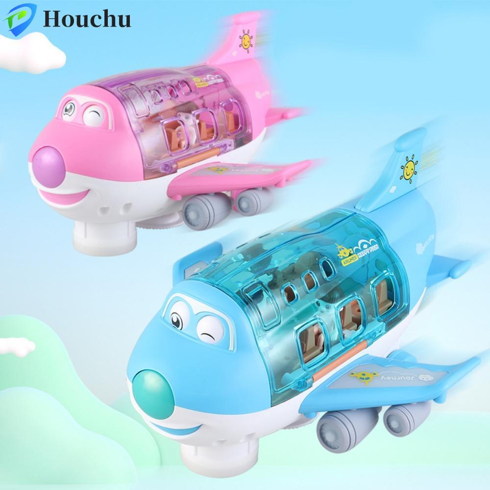 HOUCHU LED Máy Bay Mô Hình, Đèn LED Xanh / Hồng Đèn LED Âm Nhạc Máy Bay Đồ Chơi, Máy Bay Đồ Chơi Điệ