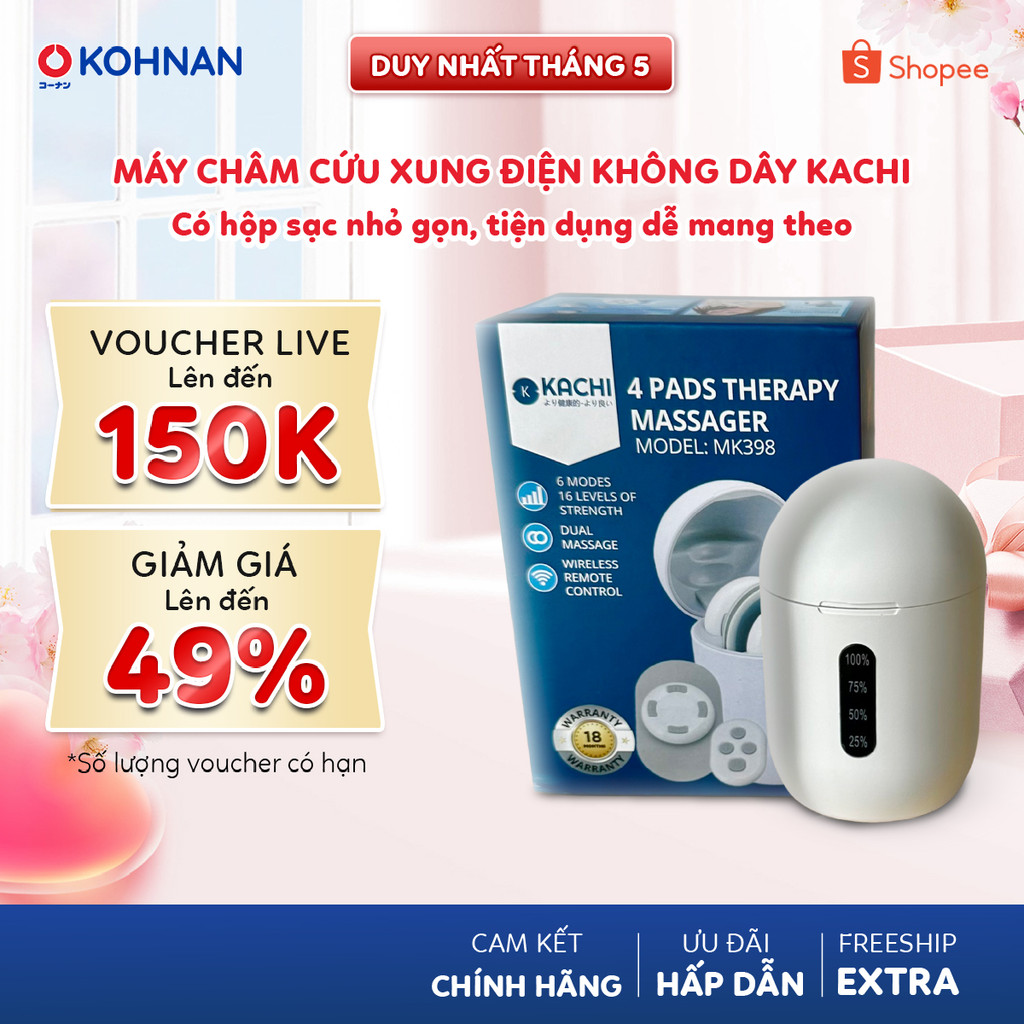 Máy châm cứu xung điện KACHI MK398 không dây thư giãn giảm đau, có hộp sạc nhỏ gọn, tiện dụng dễ man
