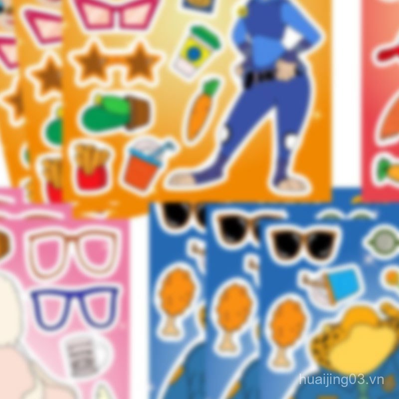 Crazy dong Wucheng Trẻ Em Ghép Hình Dán Anime Chủ Đề Đảng Thủ Công Trang Trí Dán 93CD