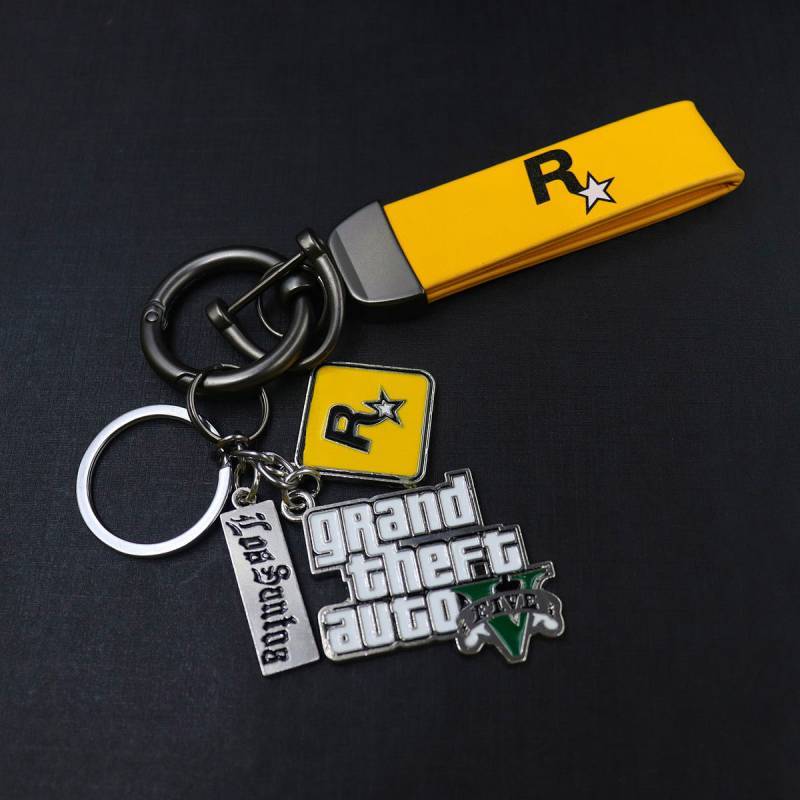 R Star GTA Peripheral Car Key Ring Male and Female Personality Pendant High-End Key Ring Pendants Cr